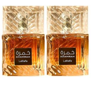 Lattafa Khamrah Edp 3.4 oz Spray For Unisex 2 pcs pack