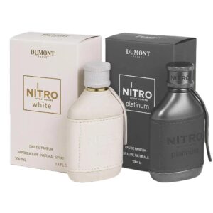 Dumont Nitro White and Nitro Platinum for Men Edp ,3.4 oz 2 Pcs Combo Pack