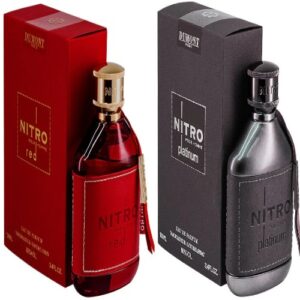 Dumont Nitro Red and Nitro Platinum for Men EDP ,3.4 oz 2 Pcs Combo Pack