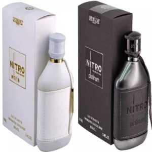 Dumont Nitro White and Nitro Platinum for Men Edp ,3.4 oz 2 Pcs Combo Pack
