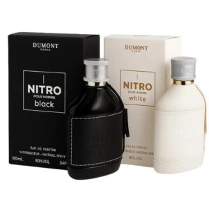 Dumont Nitro Black and Nitro White for Men Edp 3.4 oz 2 Pcs Combo Pack
