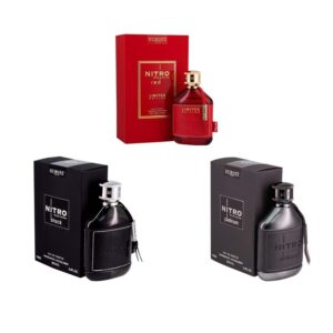 Dumont Nitro Red and Nitro Black and Nitro Platinum Men Edp 3.4 oz 3 Pcs Pack