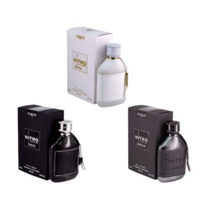 Dumont Nitro White and Nitro Black and Nitro Platinum Men Edp 3.4 oz 3 Pcs Pack