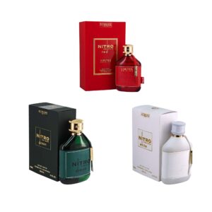 Dumont Nitro Green and Nitro White and Nitro Red Men Edp 3.4 oz 3 Pcs Pack