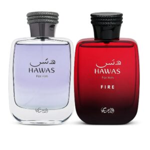 Rasasi Hawas Men and Hawas Fire Edp Sp 3.38oz 2 Pcs Combo Pack