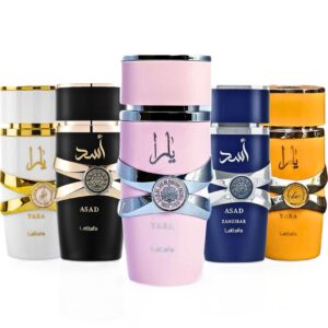 Lattafa Yara Collection 5 Piece Set Yara, Yara Moi, Yara Tous, Asad, Asad Zanzibar Edp Sprays 3.4 oz For Women $109.74