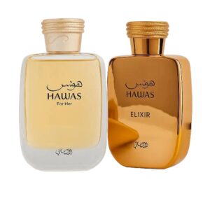 Rasasi Hawas for Women and Hawas Elixir For men 3.4oz Edp sp 2 Pcs Combo Pack