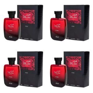 Hawas Fire By Rasasi for Men Edp Sp 3.38 oz 4 Pcs Combo Pack