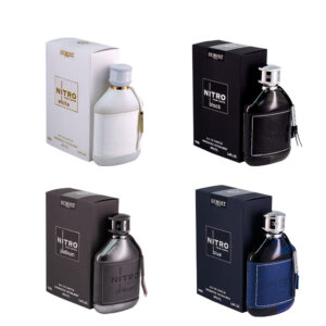 Nitro White, Nitro Black, Nitro platinum and Nitro Blue EDP 3.4oz Bundle By Dumont For Men