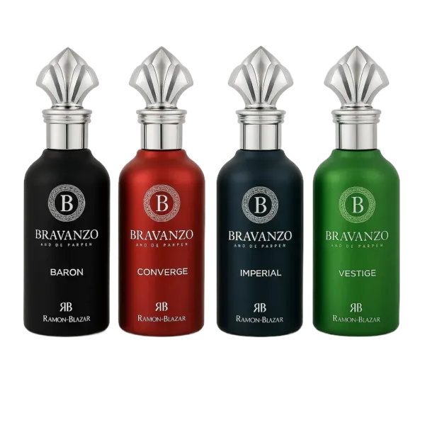 Dumont Bravanzo Converge Imperial Vestige Baron EDP 3.4 oz 4pcs Perfume Combo Pack for Men and Unisex