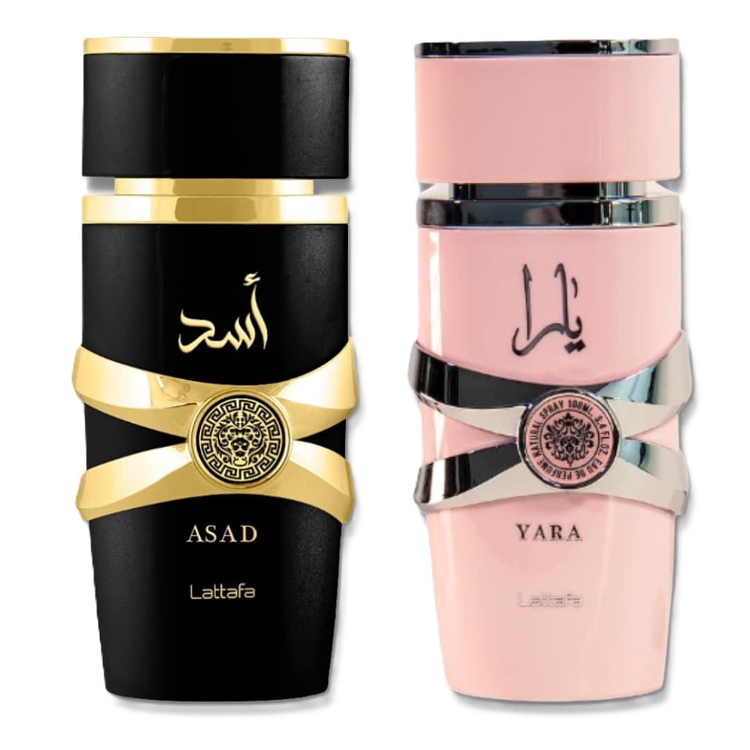 Asad for Men and Yara for Women Edp 3.4 oz Combo Pack By Lattafa